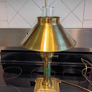 VINTAGE BRASS ORIENT EXPRESS PARIS ISTANBUL DESK LAMP TABLE LAMP.
